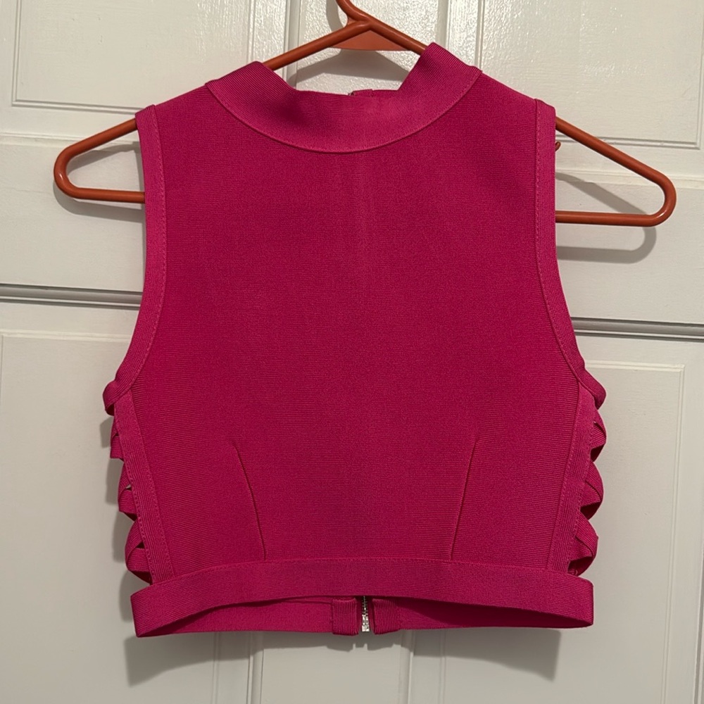 NWOT Pink Bebe Crop Top Size S